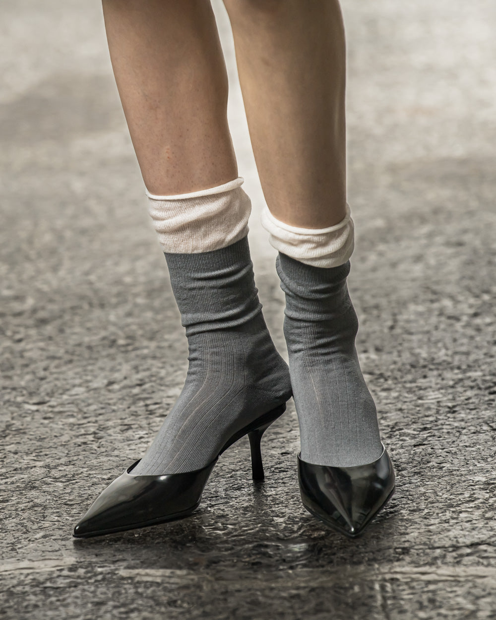 Layered Like Wide Rib Socks